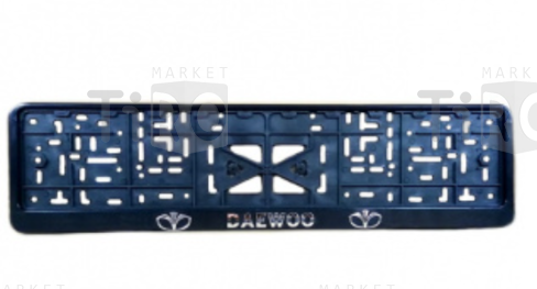 Рамка с защелкой серебро "Daewoo" 012 (пластмасса) рельеф