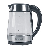 Чайник Galaxy GL-0558, 1,7л дисковый стекло 2200Вт