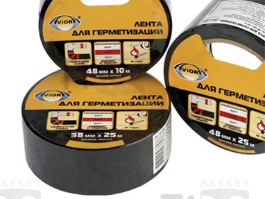 Лента для герметизации 38мм*25м черная Aviora 302-049