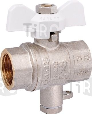 Кран PF 1/2" г/г с отводом М10 под датчик температуры FBV 300V10