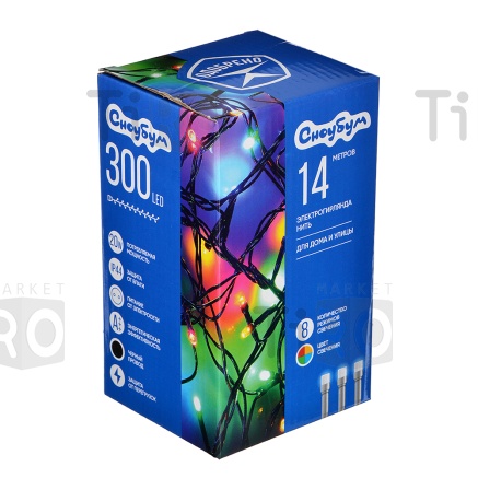 Гирлянда электрическая, 300 LED светодиоды, 8 режимов, свет микс, 220Вт Гирлянда электрическая, 300 LED светодиоды, 8 режимов, свет микс, 220Вт