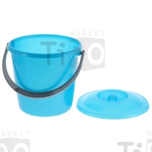 Ведро Барнаул С631КБИР с крышкой 5л перламутровое бирюзовое
