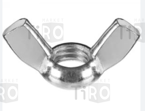 Гайка усиленная "Барашек" 555В-М08 цинк М 8 (4шт.)