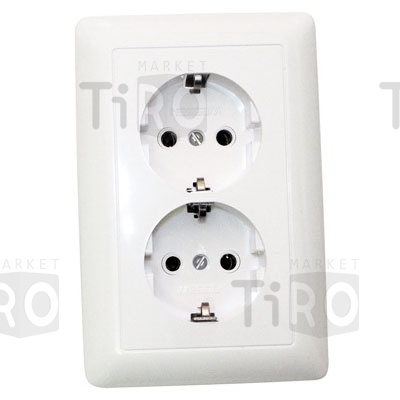 Розетка ПОТ "Хит" РА16-239 2-м. о/у  с з/к, с/ш белая /65/