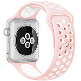 Ремешок Watch Series 38/40мм силиконовый (перфорированный) розово-белый