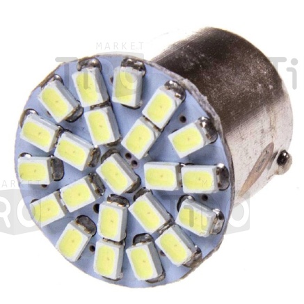 Автолампа диод S25 12V22SMD 1 контакт Skyway белая 2522 S08201051