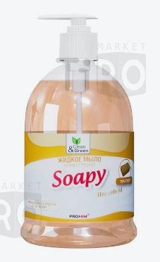 Мыло жидкое хозяйственное Clean&Green Soapy CG8065, 0,5л с дозатором