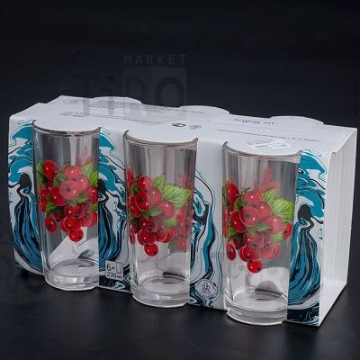 Набор стаканов 6 штук Красная смородина 230мл