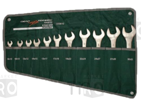 Набор ключей рожковых (8-32) ДТ 510610, 11 предметов Набор ключей рожковых (8-32) ДТ 510610, 11 предметов