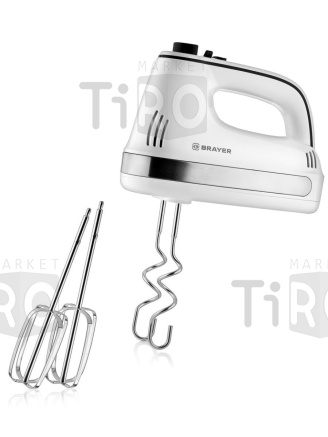 Миксер BRAYER BR-1301 250Вт. 5 скоростей, 2 венчика Миксер BRAYER BR-1301 250Вт. 5 скоростей, 2 венчика