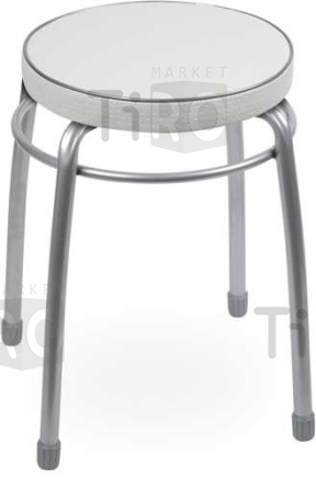 Табурет "Ника элит" (ТЭЛ1/СС светло-серый) с ободом на 4-х опорах (круглое сиденье)