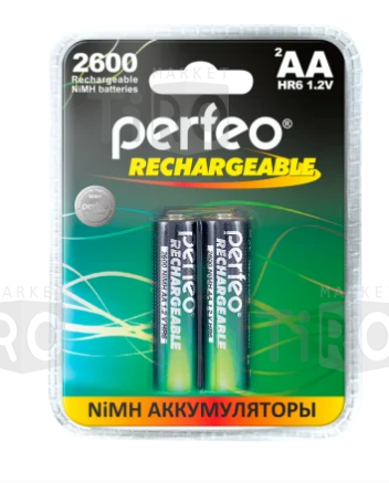 Аккумулятор Perfeo BL-2, АА/R06-2600mAh, 1.2B