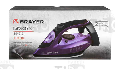 Утюг Brayer BR4012, 3100Вт, черный Утюг Brayer BR4012, 3100Вт, черный