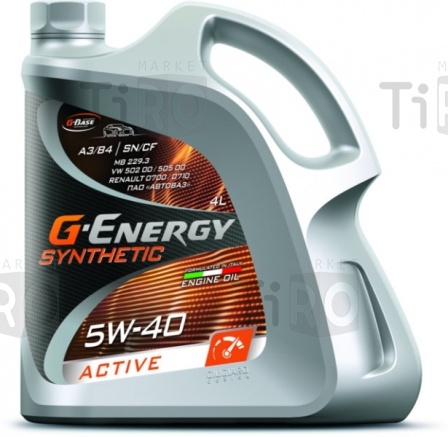 Масло синтетическое G-Energy Synthetic Active 5w40 SN/CF, 4л Масло синтетическое G-Energy Synthetic Active 5w40 SN/CF, 4л