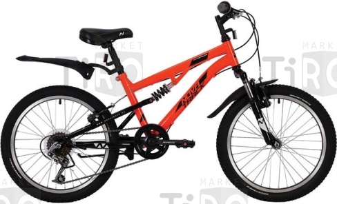 Велосипед Novatrack Titanium, 139730, 20" оранжевый, сталь, 6 скоростей Power, V-Brake