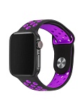 Ремешок Watch Series 42/44мм силиконовый (перфорированный) черно-фиолетовый