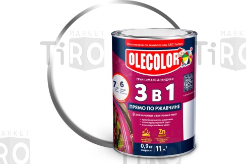 Грунт-эмаль Olecolor по ржавчине желтый 0,9кг Грунт-эмаль Olecolor по ржавчине желтый 0,9кг