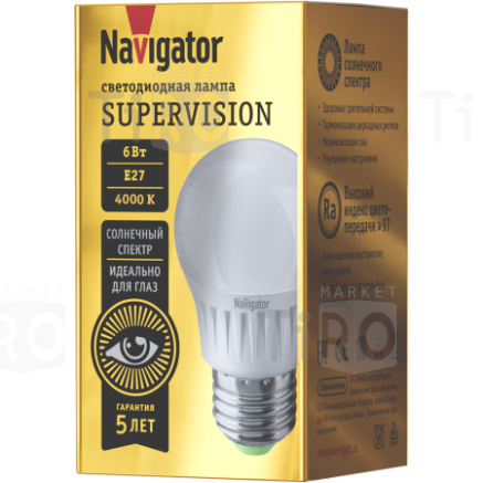 Лампа Navigator Supervision 80543, G45 6Вт/4000К/E27