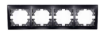 Рамка Lezard Mira 701-4200-149, 4-ая горизонтальная черный бархат без вставки