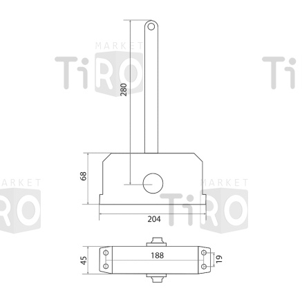 Доводчик дверной Trodos TD-120, с фиксацией 90° серый