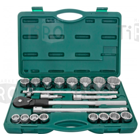 Набор головок торцевых дюймовых S04H6622S, 3/4"DR, SAE 7/8"--2", 22 предмета Набор головок торцевых дюймовых S04H6622S, 3/4"DR, SAE 7/8"--2", 22 предмета
