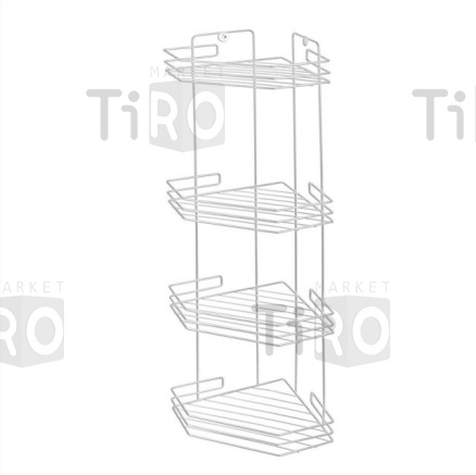 Полка угловая 4-х секционная (20,5*20,5*72см) белая АЛТ 74 /8/