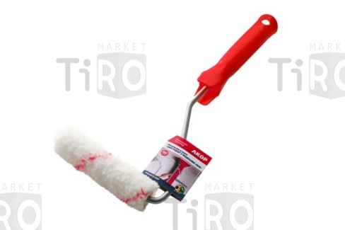 Валик малярный Акор мини работы с водными ЛКМ L-60мм ручка 30см