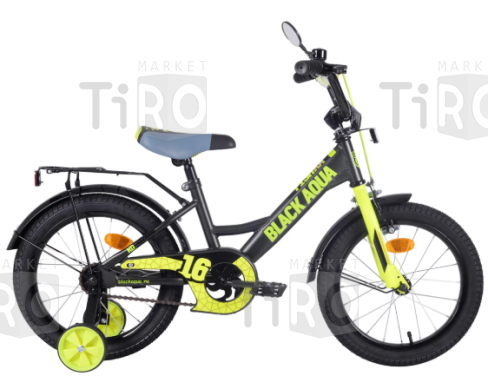 Велосипед BlackAqua Fishka 16", Mатт KG1627 со светящимися колесами, хаки-лимонный