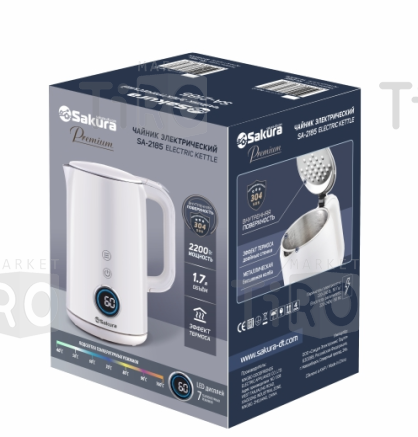 Чайник 1,7л. Sakura SA-2185DW Premium, дисплей, белый Чайник 1,7л. Sakura SA-2185DW Premium, дисплей, белый