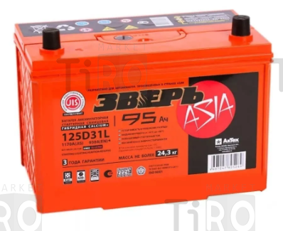 Аккумулятор Зверь Азия D31L, 95 А/ч