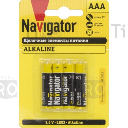 Батарейка Navigator 61462 LR03 BP4 пультовая 4шт. /10/50/ Батарейка Navigator 61462 LR03 BP4 пультовая 4шт. /10/50/