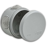 Коробка распаячная ОП 4 ввода, IP55 (D=70мм, H=50мм) серая 67020 ТУСО