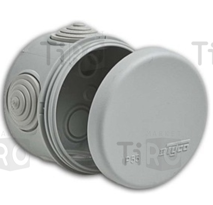 Коробка распаячная ОП 4 ввода, IP55 (D=70мм, H=50мм) серая 67020 ТУСО