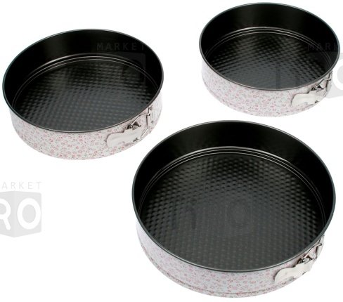 Набор форм для выпечки металл разъемные 3 штуки, Доляна Пастораль (Д-24/26/28см)