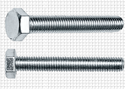 Болт шестигранник М 8х50+шайба+гайка 595-М08-50 цинк (3шт.)