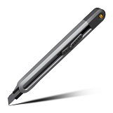 Нож технический Deli "Home Series Black" ширина лезвия 9мм, корпус из софттач пластика