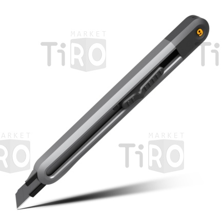 Нож технический Deli "Home Series Black" ширина лезвия 9мм, корпус из софттач пластика
