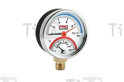 Термоманометр PF 1/4 10 bar D63мм. SG 870-10