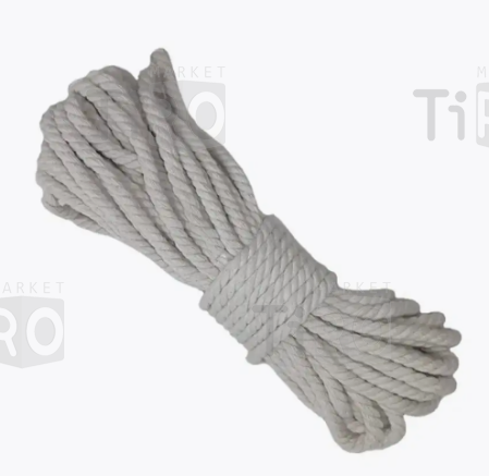 Веревка хлопчатобумажная, 6мм 20м