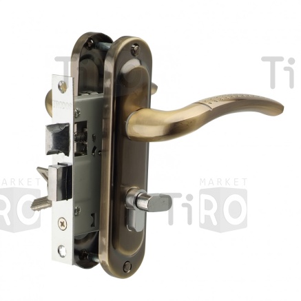 Замок врезной с ручками, "Trodos" 50/106-ЦМ70, АВ, (5кл), бронза