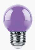 Лампа светодиодная Feron LB-37, G45, 1Вт, 220В, Е27, фиолетовый, "шар"