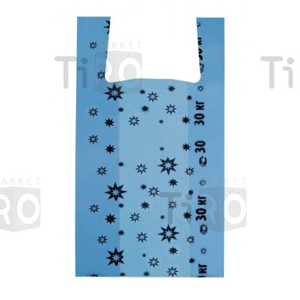 Пакет-майка 36*68 (16мкм) синий (цена за 50шт.) ПНД