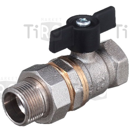 Кран шаровый Бологое никель 1/2" Американка