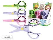 Ножницы детские 120 мм, безопасные пластиковые лезвия, пластиковые ручки, ассорти 3 цвета, картонный