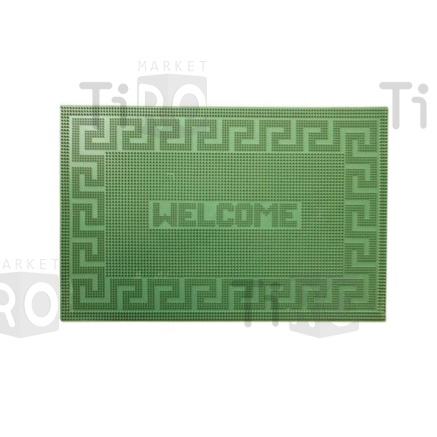 Коврик ComeForte придверный пористый "Welcome" 60*90см зеленый Коврик ComeForte придверный пористый "Welcome" 60*90см зеленый