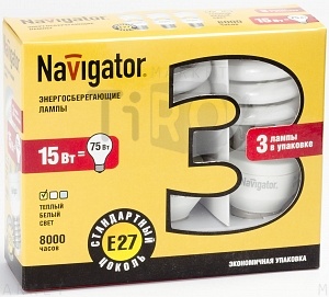 Лампа Navigator 94406 15w/SH/827/E27 3 штуки