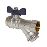 Кран Aqualink шаровый бабочка 3/4" г/г с косым фильтром