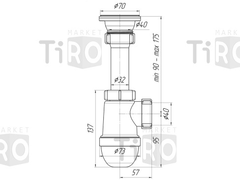 Сифон AНИ 1 1/2*40 С0100 Сифон AНИ 1 1/2*40 С0100