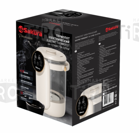 Термочайник Sakura SA-1374W, 4.5л. 750Вт Термочайник Sakura SA-1374W, 4.5л. 750Вт
