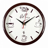 Часы настенные круг d=22см, корпус коричневый "Coffee", "Рубин"